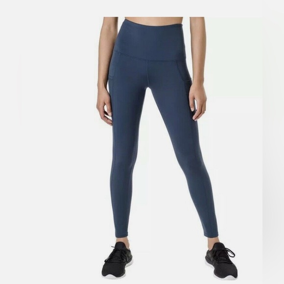Navy Blue Athletic Leggings - Picture 1 of 3